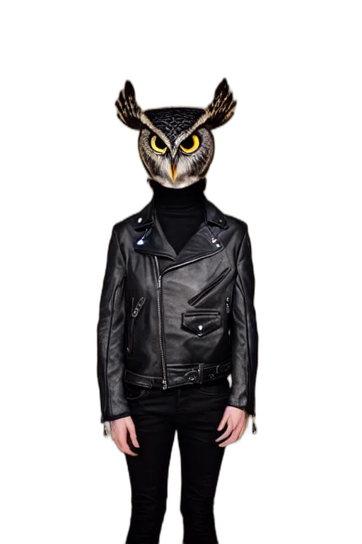 jacket, mask, animal, creature, cyberpunk, concept art, fantasy art, front transparent PNG cut-out
