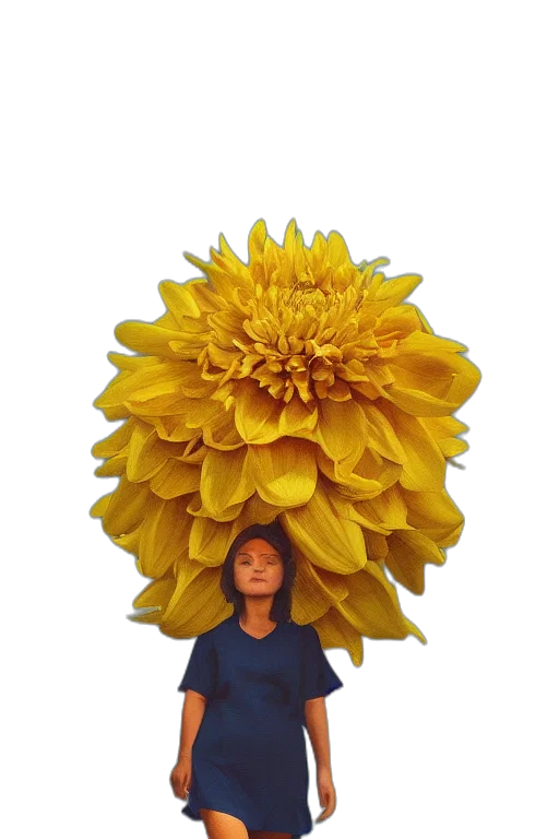 flower, crown, face, umbrella, oil painting, photorealistic, 3d render, watercolor transparent PNG cut-out
