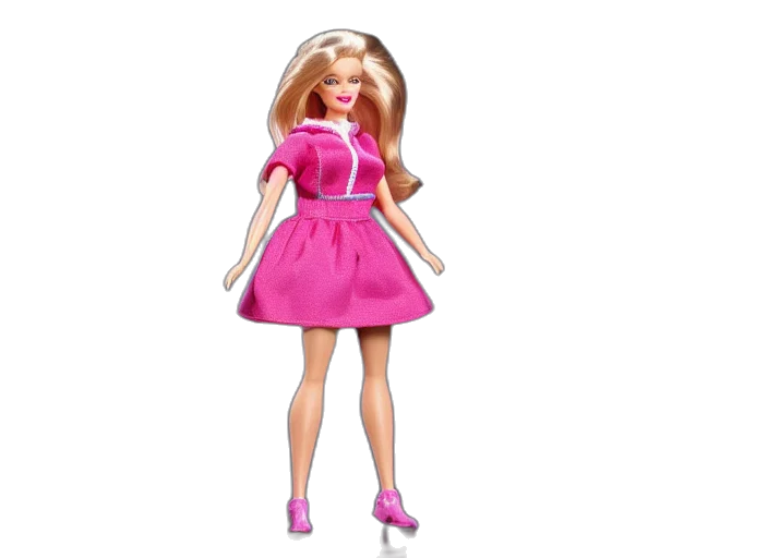 dress, 3d render, cartoon, concept art, twin, peaks, barbie, play transparent PNG cut-out