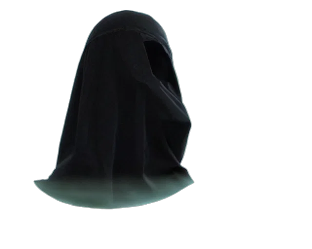 mask, hat, jacket, face, 3d render, concept art, dark, alien transparent PNG cut-out