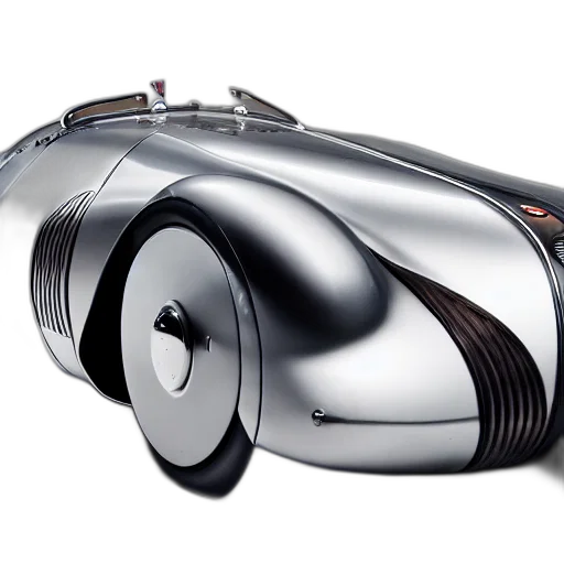 car, photorealistic, 3d render, concept art, retro, futuristic, bugatti, type transparent PNG cut-out