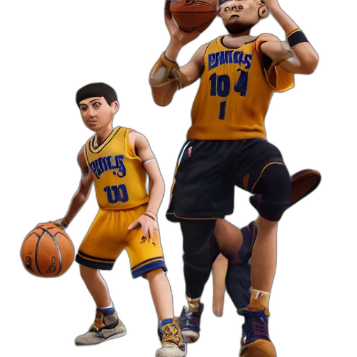 3d render, concept art, photorealistic, cartoon, steve, curry, basketball, player transparent PNG cut-out