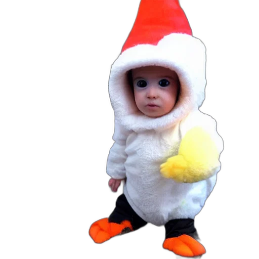 hat, creature, animal, jacket, 3d render, cute, baby, chick transparent PNG cut-out