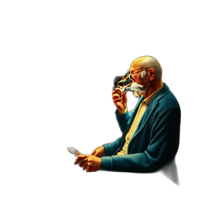 bottle, staff, jacket, face, concept art, pixel art, 3d render, comic book art transparent PNG cut-out