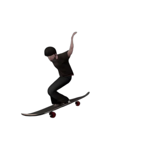 3d render, pixel art, photorealistic, concept art, tony, hawk, max, animation transparent PNG cut-out