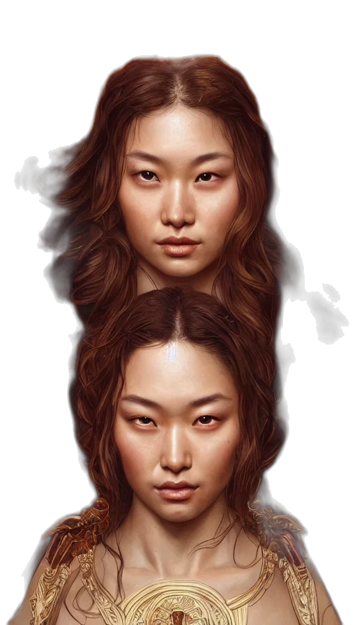 face, hair, photorealistic, concept art transparent PNG cut-out