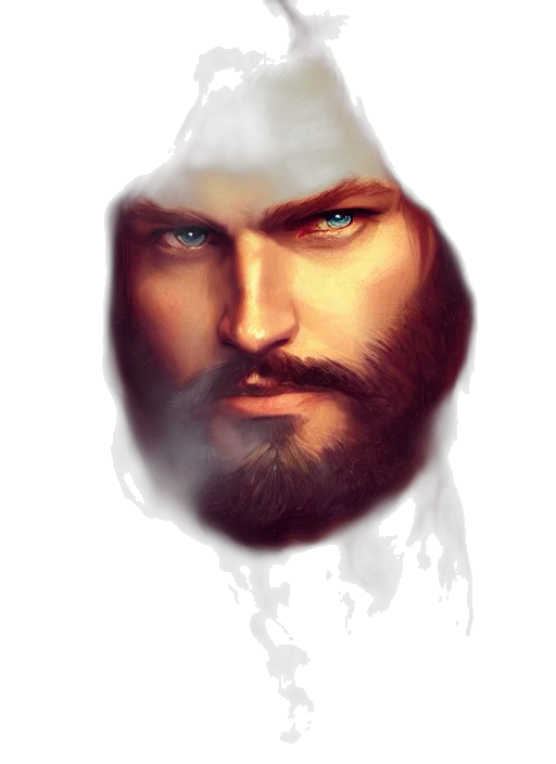 face, fantasy art, photorealistic, concept art, pixel art, blue, portrait, painting transparent PNG cut-out