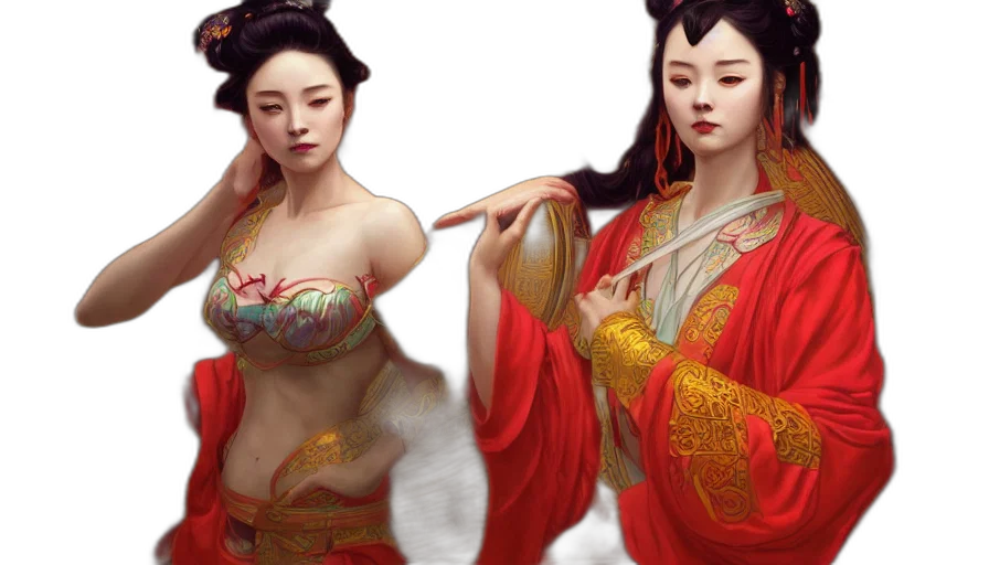 fantasy art, concept art, photorealistic, oil painting transparent PNG cut-out