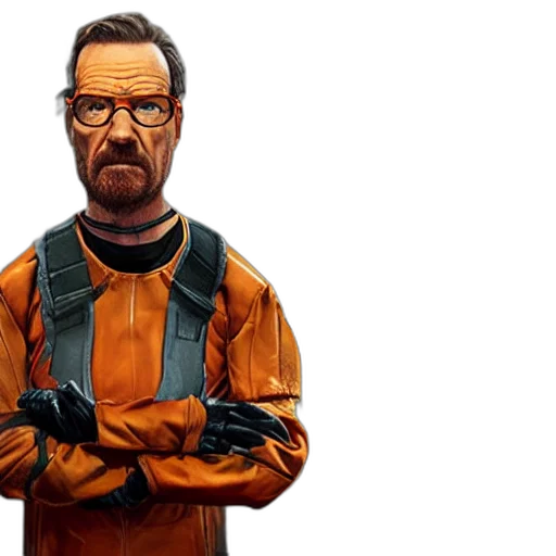 jacket, concept art, comic book art, photorealistic, bryan, cranston, gordon, freeman transparent PNG cut-out