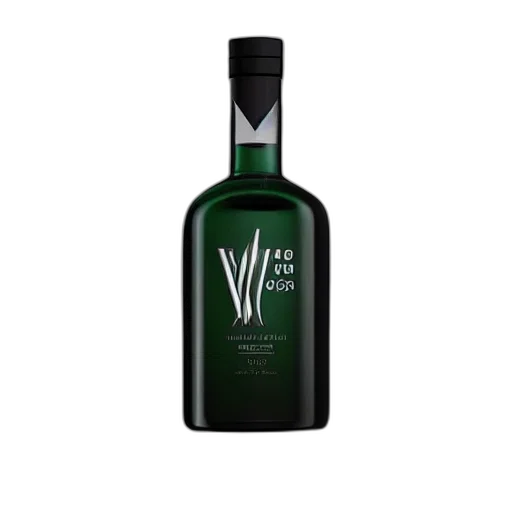 bottle, green, vodka, modern transparent PNG cut-out