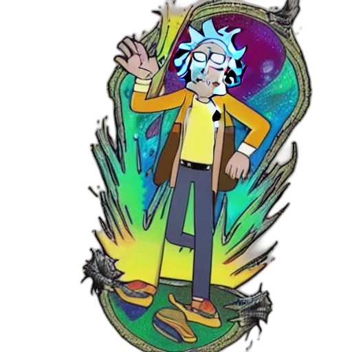 jacket, staff, pixel art, concept art, cartoon, vaporwave, outer space, neon transparent PNG cut-out
