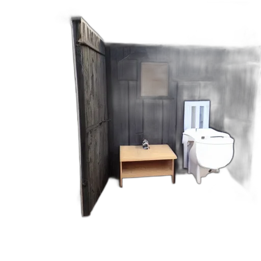furniture, robot, 3d render, concept art, photorealistic, outer space, monochrome, outhouse transparent PNG cut-out