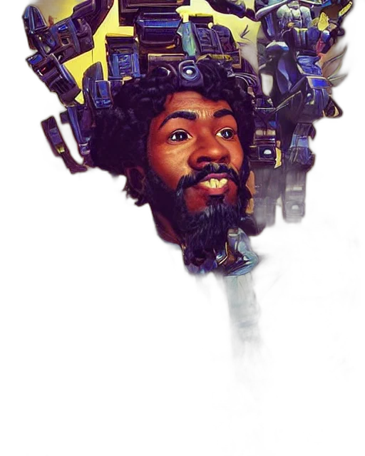 robot, staff, face, crown transparent PNG cut-out