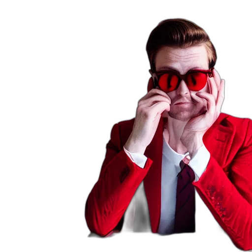 face, mask, jacket, red transparent PNG cut-out