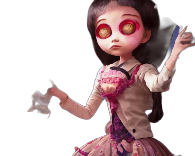dress, robot, creature, concept art, 3d render, fantasy art, comic book art, dark transparent PNG cut-out