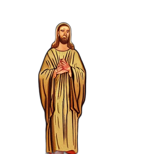 dress, staff, pixel art, 3d render, concept art, cartoon, jesus, tears transparent PNG cut-out