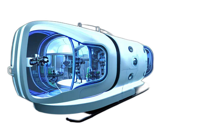 robot, 3d render, concept art, cyberpunk transparent PNG cut-out