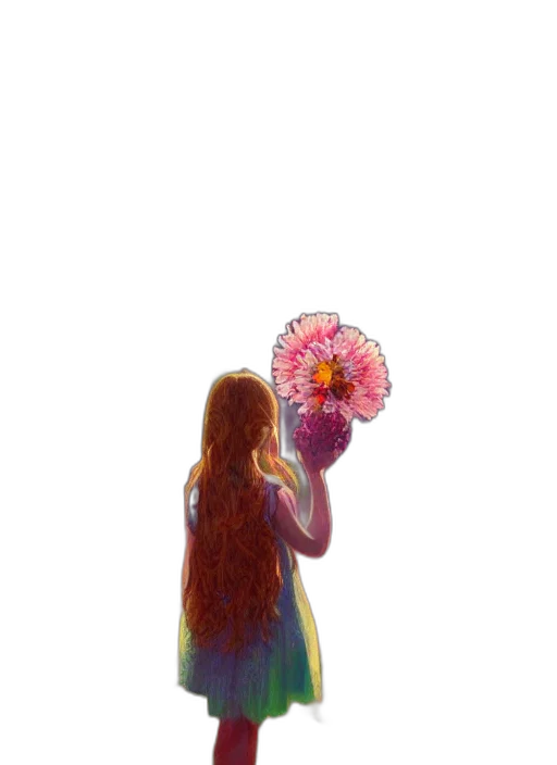 flower, dress, umbrella, staff transparent PNG cut-out