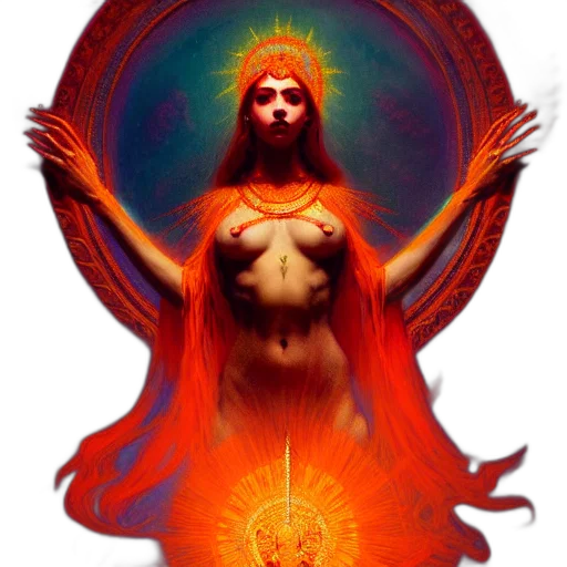 fantasy art, concept art, pixel art, fire, red, colorful, marana, slavic transparent PNG cut-out