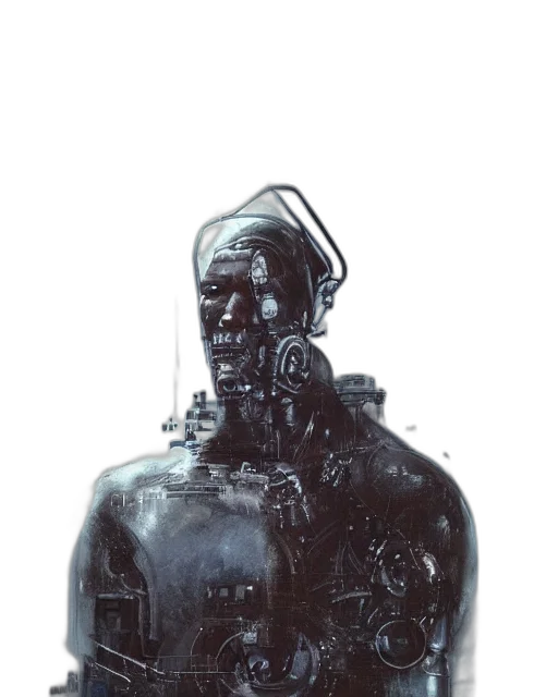 robot, bottle, mask, face, concept art, cyberpunk, 3d render, photorealistic transparent PNG cut-out