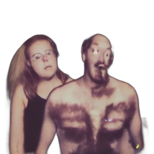 creature, animal, hair, face, concept art, polaroid, photo, unsettling transparent PNG cut-out
