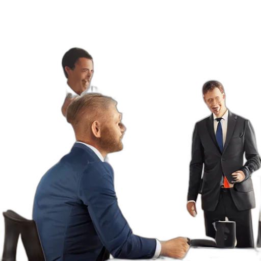 staff, furniture, jacket, face transparent PNG cut-out