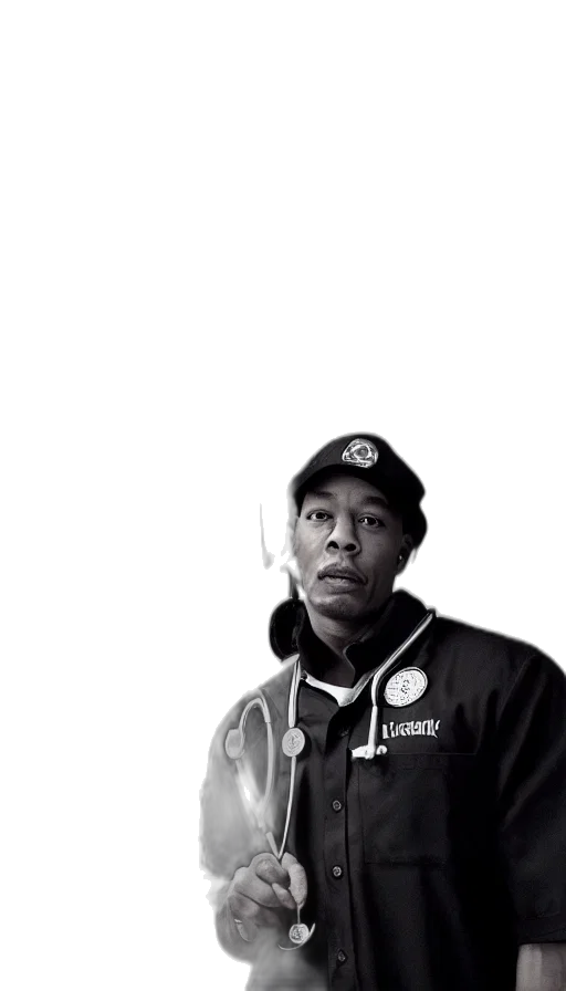 jacket, hat, staff, face transparent PNG cut-out