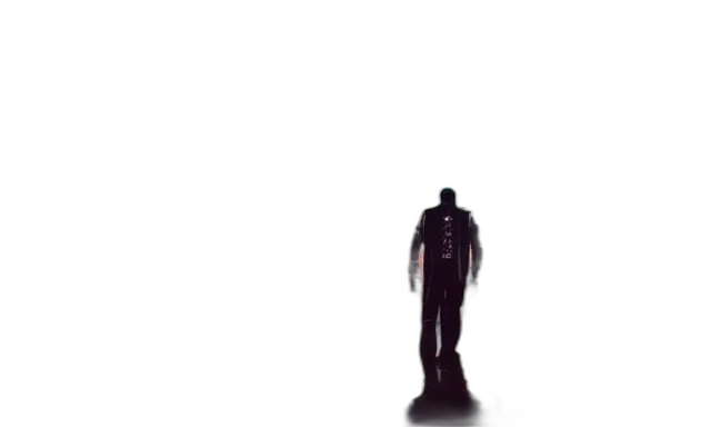 robot, jacket, staff, creature transparent PNG cut-out