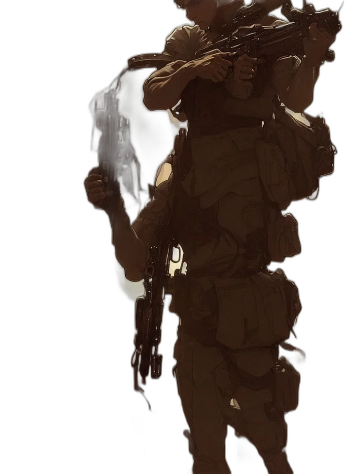 weapon, robot, creature, staff, concept art, comic book art, cyberpunk, pixel art transparent PNG cut-out