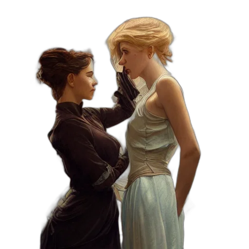 dress, crown, oil painting, concept art transparent PNG cut-out