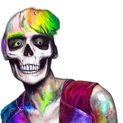 face, mask, creature, watercolor, concept art, fantasy art, photorealistic, neon transparent PNG cut-out