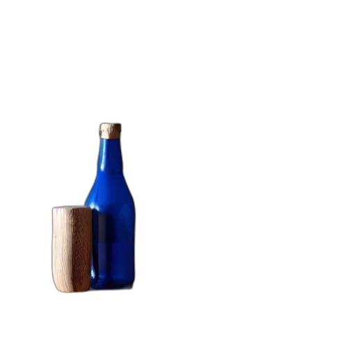 bottle, furniture, food, jewelry, 3d render, photorealistic, pixel art, blue transparent PNG cut-out