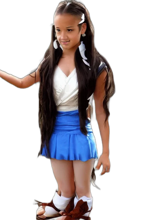 hair, dress, staff, creature transparent PNG cut-out