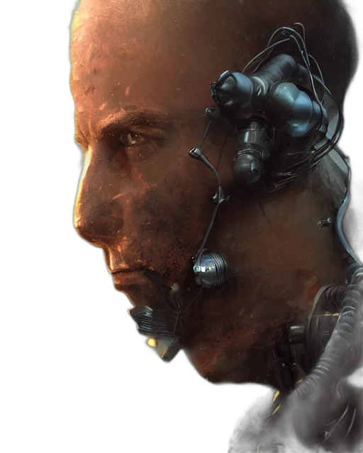 face, robot, mask, cyberpunk transparent PNG cut-out