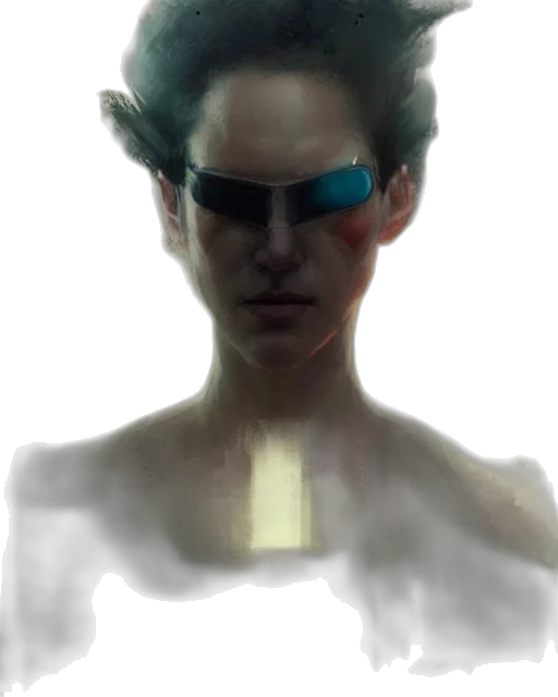 mask, face, robot, jewelry, cyberpunk, concept art, vaporwave, photorealistic transparent PNG cut-out