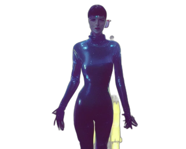 robot, dress, staff, creature transparent PNG cut-out