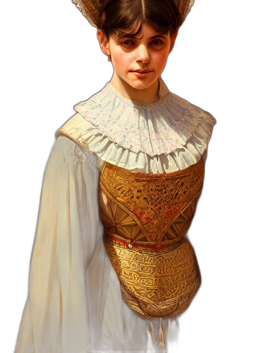 dress, crown, face, staff, concept art, oil painting, photorealistic, fantasy art transparent PNG cut-out
