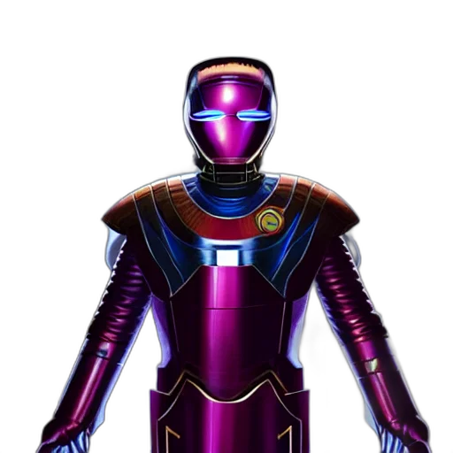 robot, staff, concept art, 3d render, vaporwave, cyberpunk, dark, elon transparent PNG cut-out