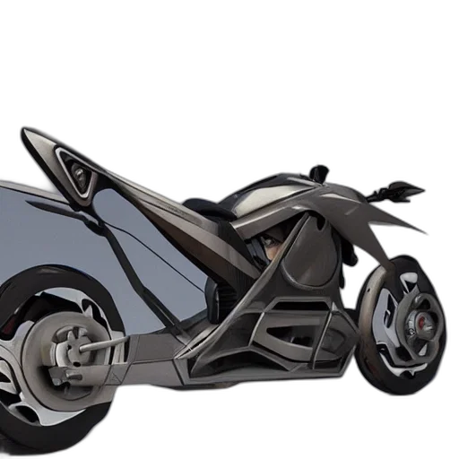 car, 3d render, concept art, photorealistic, cartoon, sci, flying, motorcycle transparent PNG cut-out