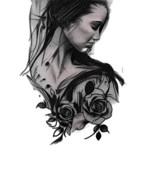 dress, face, crown, flower transparent PNG cut-out