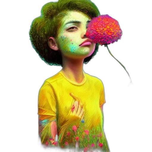 mask, flower, face, creature transparent PNG cut-out