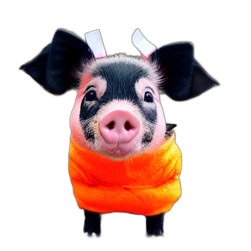 animal, creature, hat, dress, photorealistic, 3d render, neon, cute transparent PNG cut-out