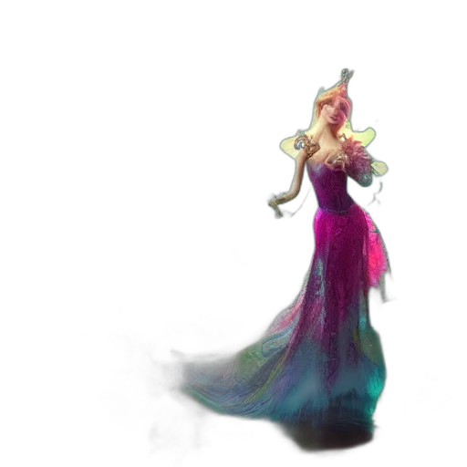 dress, staff, crown, dragon transparent PNG cut-out