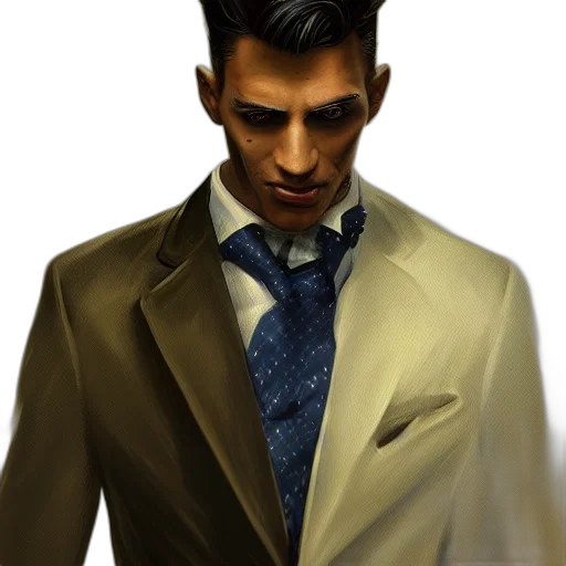 jacket, staff, face, photorealistic transparent PNG cut-out
