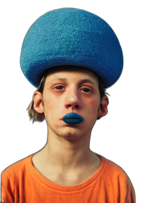 hat, face, mask, crown, photorealistic, 3d render, concept art, oil painting transparent PNG cut-out