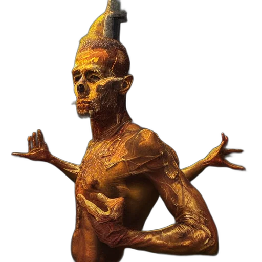 mask, staff, creature, crown transparent PNG cut-out