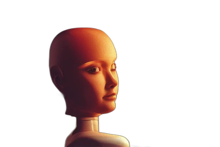robot, face, mask, hair transparent PNG cut-out