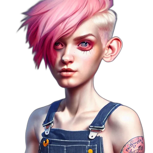 face, concept art, fantasy art, cyberpunk, photorealistic, full, body, pose transparent PNG cut-out