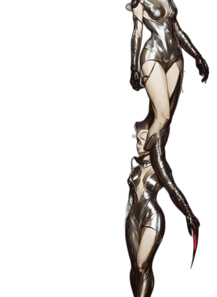 dress, robot, weapon, staff transparent PNG cut-out