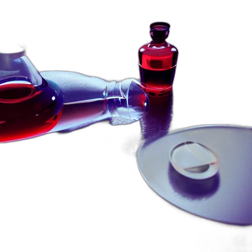 bottle, weapon, 3d render, red transparent PNG cut-out